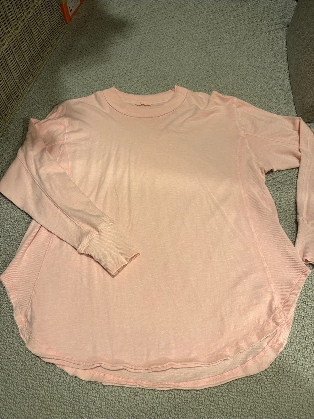 aerie Lightweight Long Sleeve Tee in Pale Pink